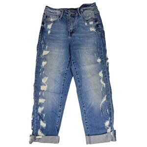 Judy Blue Heavy Distressed Straight-Leg Jeans Womens/jrs Size 3/26 Good